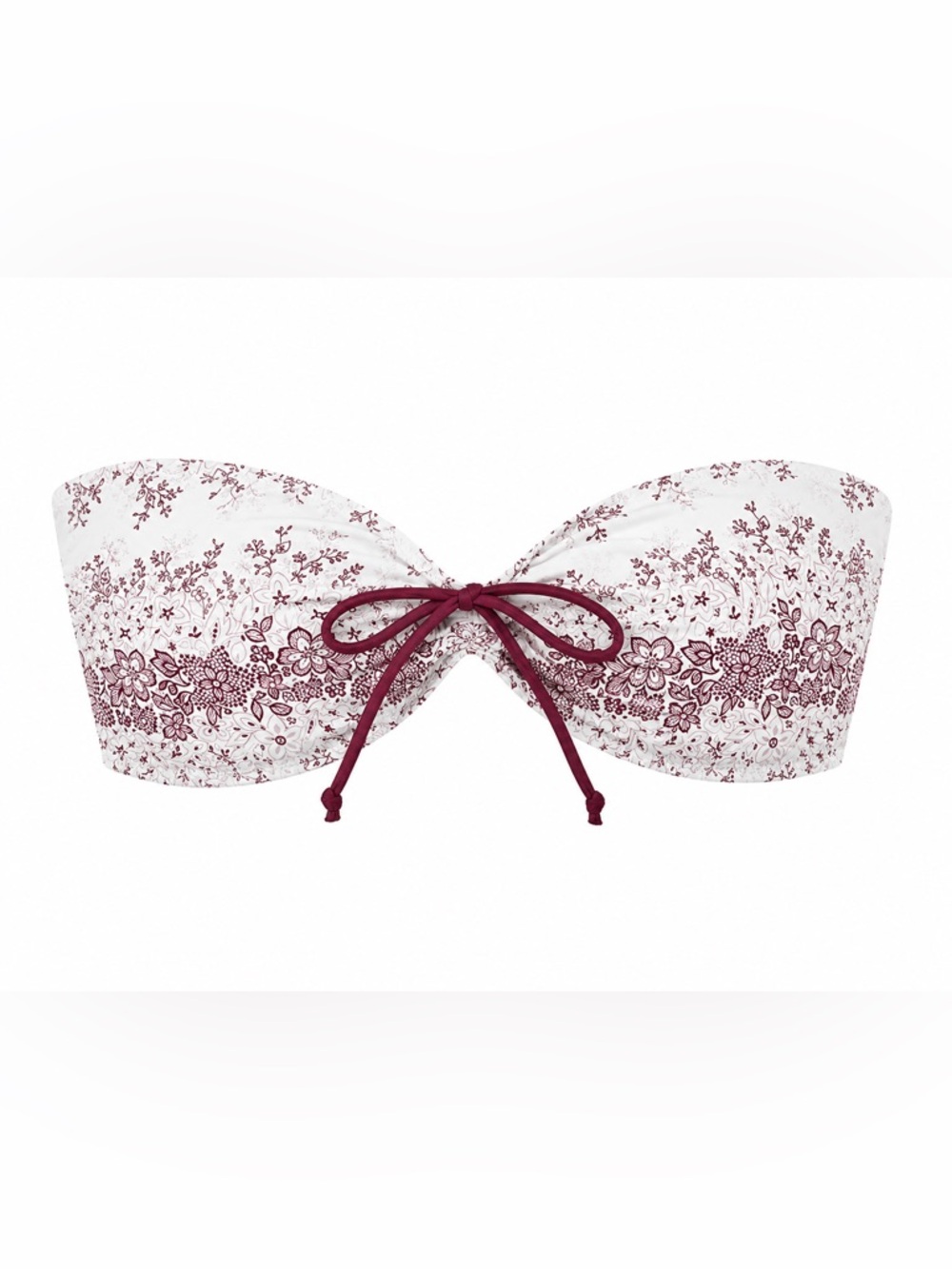 Frankies Bikinis Jeanette Floral Strapless Bandeau Bikini Top Women’s M